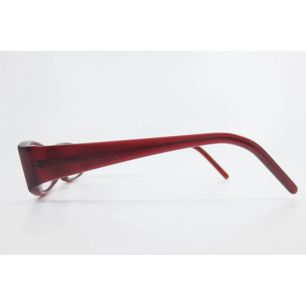 Unbranded Burgundy Red Rectangle Eyeglass Frames 53-14-135 Demo Lenses